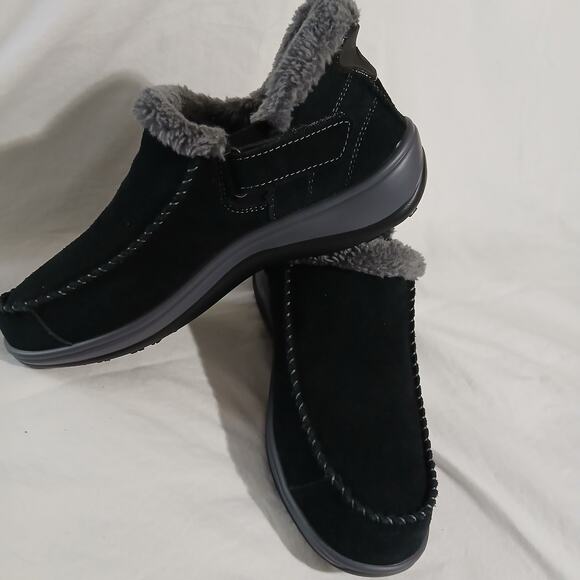 Orthofeet Suede Sherpa Lined Shoes Women’s 8 B Medium Black/Black Step-In heel - Picture 10 of 16